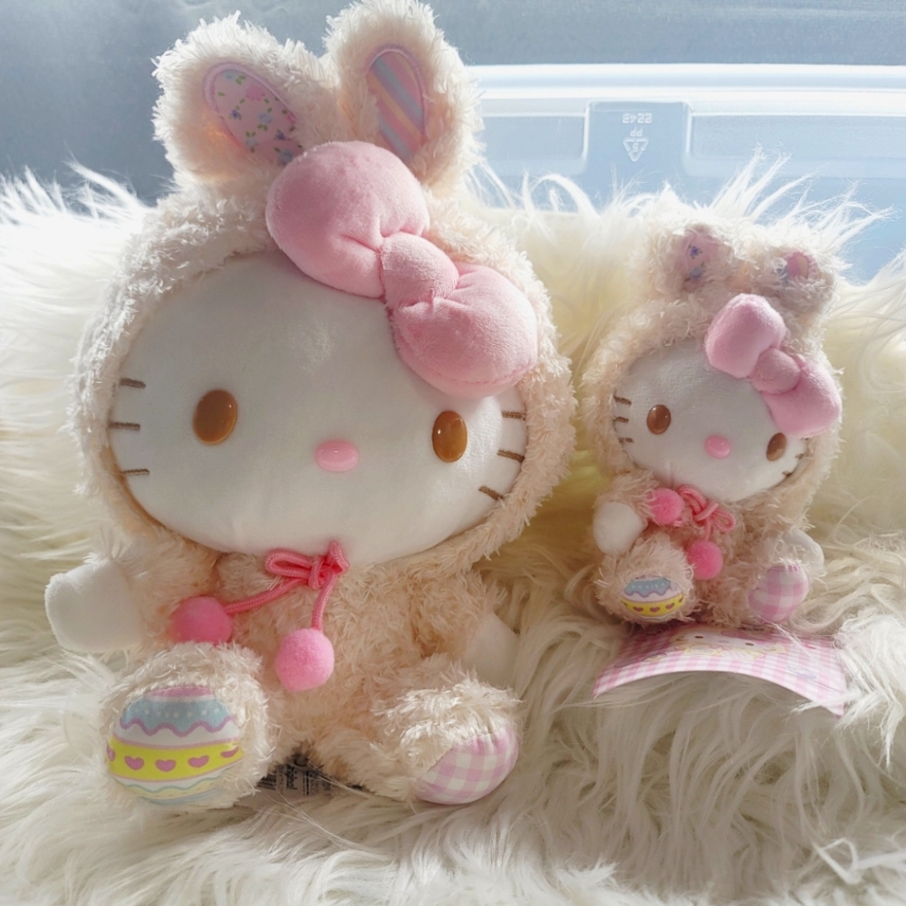 SANRIO HELLO KITTY MOMMY AND BABY EASTER BUNNY Plush Set